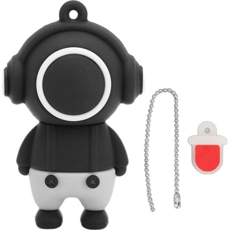 Clé USB multifonction 64Go, dessin animé, haute vitesse, portable, pour stockage de données et partage de fichiers, noir (1/5)