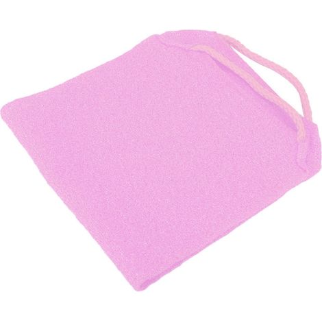 Gant de toilette exfoliant élastique pour douche, gommage corporel, serviette de bain nettoyante et massante, avec sangle rose (1/5)