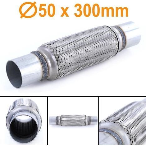 TUYAU DE REPARATION FLEXIBLE TRESSER ECHAPPEMENT 305MM DIAMETRE 50MM (1/4)