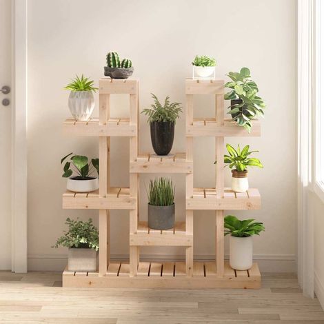 822092 vidaXL Plant Stand 104,5x25x109,5 cm Solid Wood Pine (1/5)