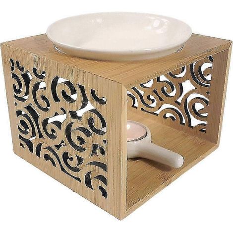 Romantischer Teelichthalter aus Holz für Duftkerzen, Schlafzimmerdekoration, Weihnachtsgeschenk-Flower Pattern (1/5)