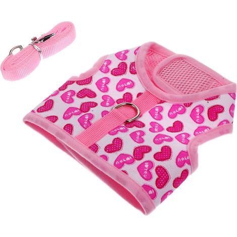 Chaleco arnés de malla para perros para actividades al aire libre, color rosa. (1/5)