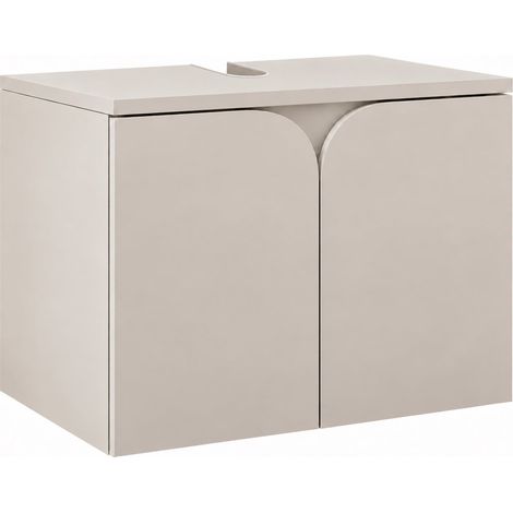 Badplaats Meuble Sous-Vasque Nepal 60 cm – Beige – Meuble Suspen (1/5)