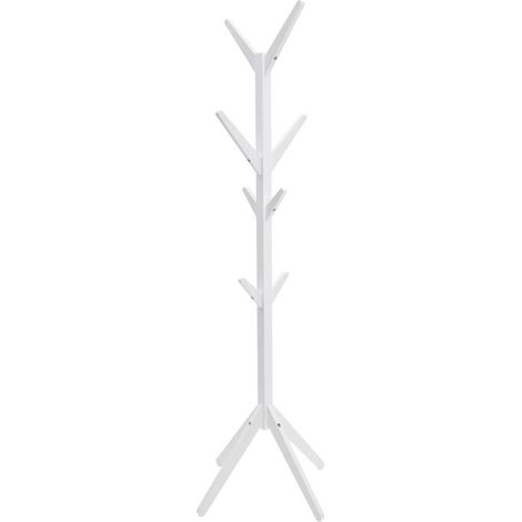 Hampton Coat Stand with 8 Hooks // White Contemporary Freestanding Storage for Bedroom, Hallway, Bathroom (1/5)