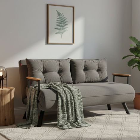 Sofá Cama 2 Plazas Calvin, Almacenaje, Reclinable, Brazos, 133x78 cm Gris Oscuro (1/5)