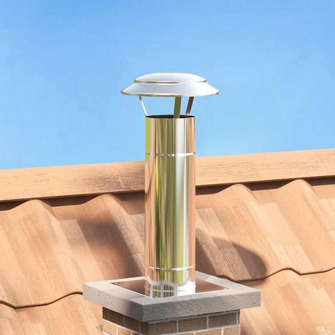 vidaXL Extension de Conduit Argenté 25 x 25 x 65 cm Acier inoxydable