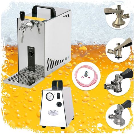 Ensemble complet - Tireuse a biere - PYGMY 25 machine a biere, pompe a biere 1 ligne, caisse à bière 35 litres/h, Green Line, KEG: Set tous de tete de fut (1/5)