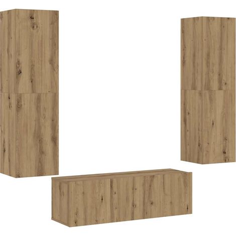Meubles TV muraux 3 pcs Armoires TV suspendues - chêne artisanal bois d'ingénierie fr2753 - Maison La Vie