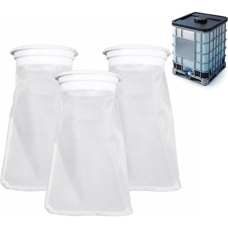 3 Pièces Sac Filtrant Pour Cuve 1000 Litres, Filtre De Remplacement En Nylon 100 Mesh Pour Récupérateurs D'Eau Et Fûts, Accessoire Pratique Pour Eau Propre, 25Cm (1/5)