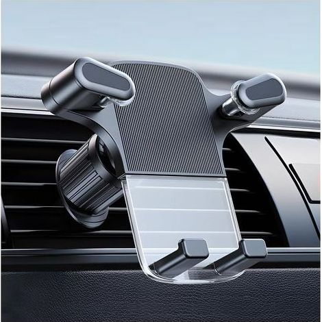 Support Téléphone Voiture, Gravité Grille Aération Porte Portable Voiture, Ventilation Accroche Smartphone Voitures, Porte Universel Téléphone pour Voiture, 360° Rotation Libération Rapide (1/5)