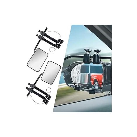 Espejo retrovisor para caravana, espejo retrovisor de 2 piezas para remolque, espejo retrovisor universal, espejo retrovisor para autocaravana, espejo retrovisor exterior para autocaravana, para todos