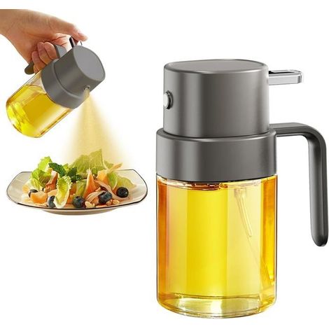 Pulvérisateur d'Huile pour la Cuisine, 200 ml (6.8 OZ), pour Friteuse à Air Cuisine Barbecue Extérieur Camping (Gris) (1/5)