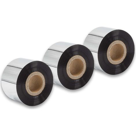 vhbw 3x Thermal Ribbon compatible with Zebra PAX-Serie, 105SL, 105SE, S400 Label Printer, 40 mm x 300 m, Wax-Plus, Black