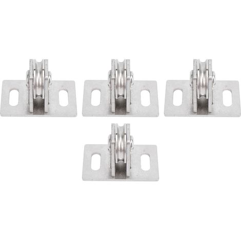 Lot de 4 poulies fixes silencieuses à double roulement acier carbone 150kg murale levage fitness maison (1/5)