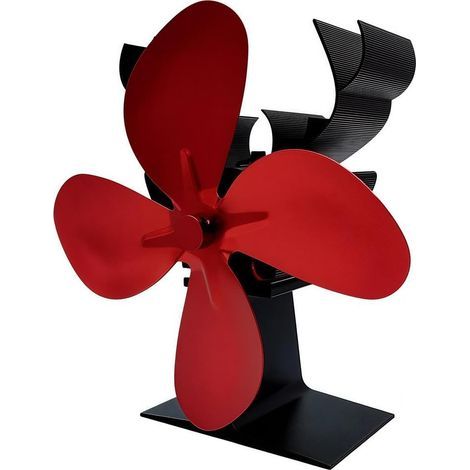 Ventilateur PoêLe Bois 4 Pales Alimenté Chaleur, Chauffage et éConomies D'éNergie, Fonctionnement Silencieux, Ventilateur CheminéE pour Une Meilleure Diffusion Chaleur IntéRieure (1/5)