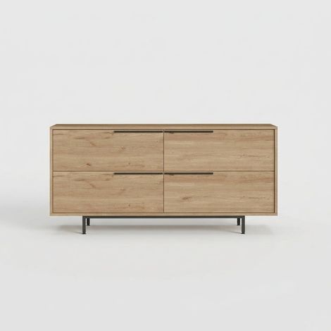 Sideboard für das Wohnzimmer mit 4 Türen aus Holz und Metall Odran