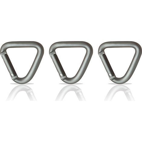 Set di 3 moschettoni triangolari – Moschettone piccolo – Moschettone portachiavi – Moschettone di design – Set di moschettoni per alpinismo/tenda/chiavi/campeggio/zaino (1/5)