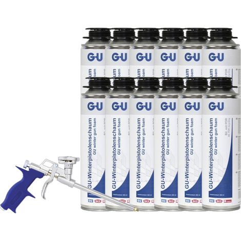 12x GU Winter Pistolenschaum 1-K B2 500 ml H-01162-00-0-0 + Pistole Größe L H-01454-00-0-0