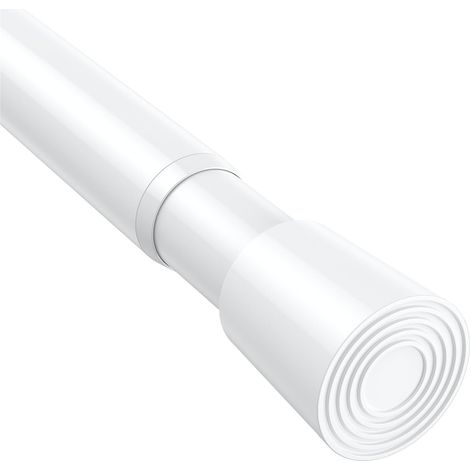 Tringle à rideau extensible sans perçage - 1 pièce - Métal blanc diamètre 22mm - Réglable 75-120 cm support 4kg - Salon chambre cuisine (1/5)