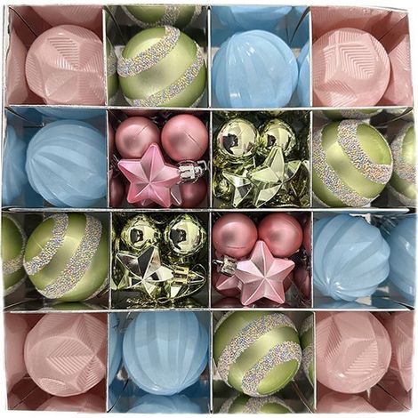 Weihnachtskugeln, bonbonfarbene Kugeln, bruchsichere Weihnachtskugeln, hängende Weihnachtskugeln, Christbaumschmuck, Kränze, Kamindekorationen und Tischdekorationen (1/4)