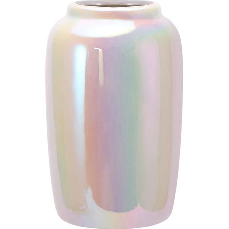 Vase décoratif en céramique - Vase de 14 cm à glaçure nacrée - Vase moderne et original pour salon, salle à manger, chambre, cheminée, mariage, cadeau pour un ami (1/5)