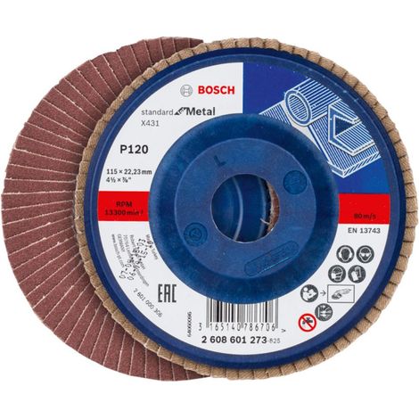Bosch 2608601273 Disco abrasivo de láminas X431 Standard Metal 115mm recto plástico G120 (1/2)