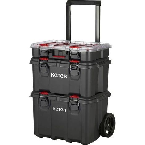 [GEBRAUCHT] B-Ware STACK N ROLL Werkzeugkasten unbestückt schwarz 150 l 35 kg Keter
