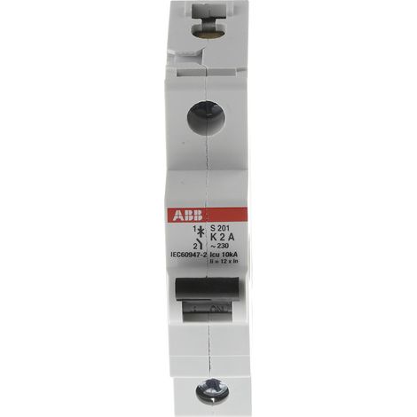 ABB S201-K2 Disjoncteur 2A Blanc DIN Rail (1/2)