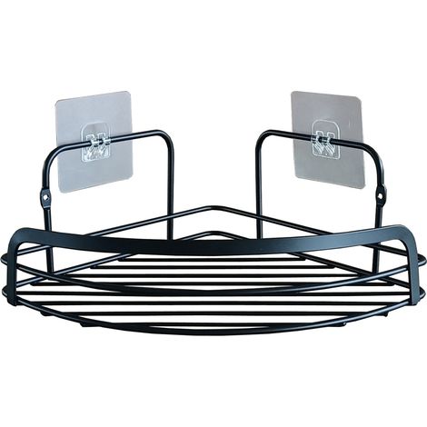 Panier d'angle de douche noir Noir 22x32 cm (1/3)
