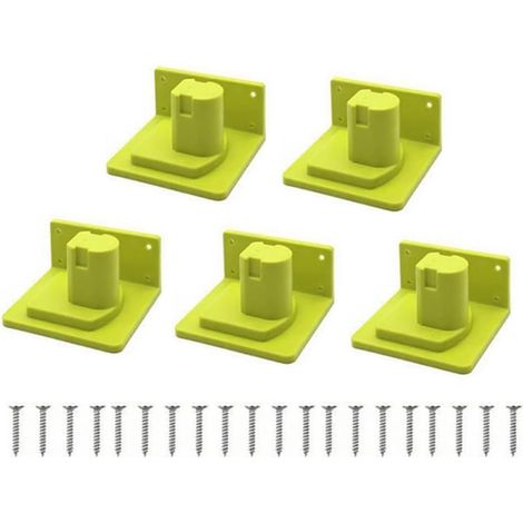 18-V-Werkzeugwandhalterung – 5er-Pack – Grüner ABS-Kunststoff – Sichere Aufbewahrung in Garage/Werkstatt – Wand- oder Werkbankmontage (1/5)