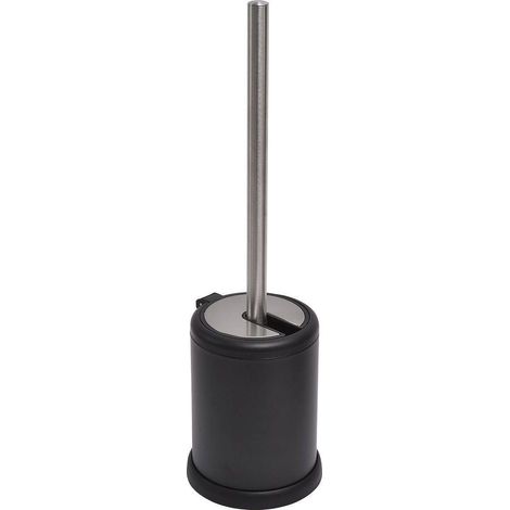 Toilettenbürste aus metall mit klappdeckel - mattschwarz - Tendance