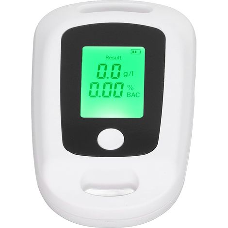 Détecteur d'alcool USB, portable, rechargeable, haute précision, avec écran LCD, blanc (1/5)
