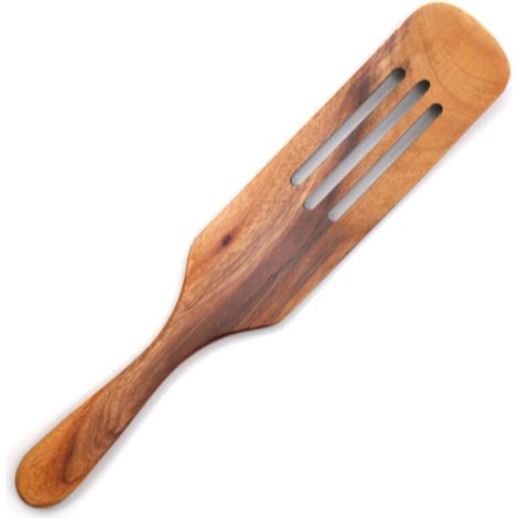 Spatule à long manche en bois d'acacia, ensemble de cinq pièces en teck pour la cuisine : spatule à sauce, spatule à salade, spatule en bois. (1/5)
