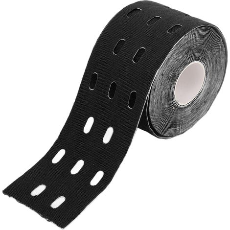 Bandage élastique musculaire perforé pour sportifs, adhésif pour épaule, poignet et cheville, couleur noire (1/5)