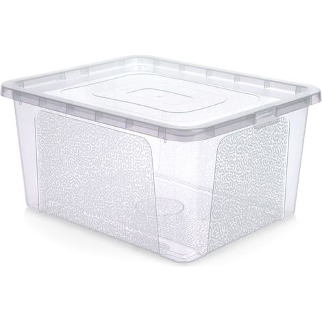 Scatola portaoggetti con coperchio, in plastica resistente e trasparente (1/5)