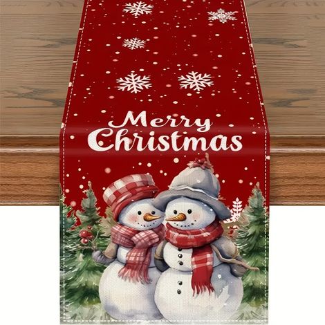 Chemin de table de Noël pour les fêtes, nappe, couvre-table basse - 180 x 30 cm (polyester) - Lot de 5