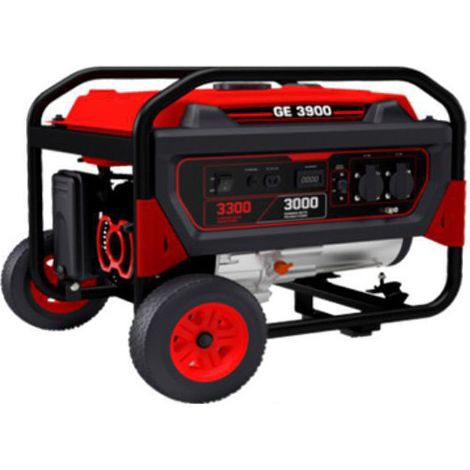 MOSA 5311021 GE3900 Generatore a Benzina 3,0 kW 3,0 kVA Motore 4 Tempi 223 cc Avviamento Manuale con Ruote colore Rosso