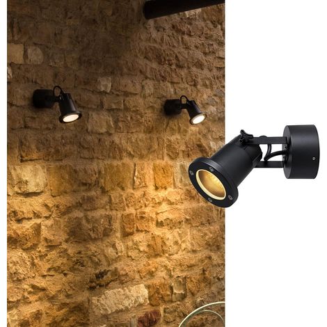 Applique en saillie NAUTILUS WL QPAR51/Éclairage pour murs allées entrées spot LED d'extérieur lampe en saillie d'extérieur lampe de jardin/GU10 IP54 11W noir (1/5)