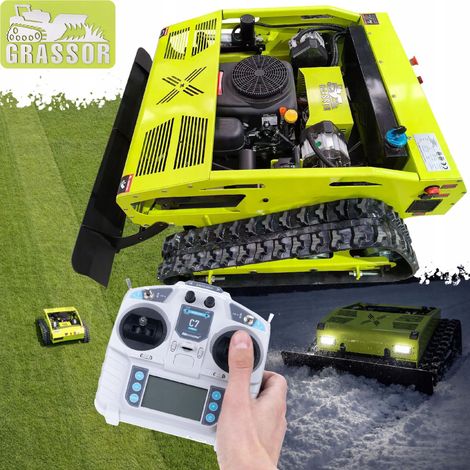 Grassor MultiForce 800T-G23P Max – Robot Tosaerba Cingolato 800 mm  Loncin 23HP Ibrido 2×1000W  Telecomando 500 m Lama da Neve