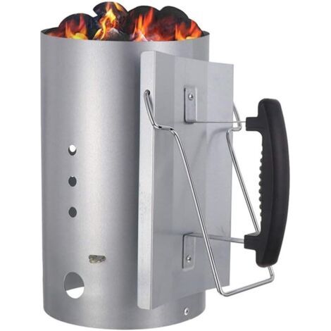 Cheminée de barbecue en acier inoxydable, pliable manuellement, déversement sûr et précis, dimensions : 31,5 x 19,5 cm (1/5)
