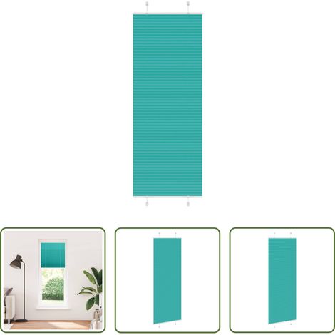 Fensterrollo - Plissee Petrolgrün 80x200 cm Stoffbreite 79,4 cm Polyester (1/5)