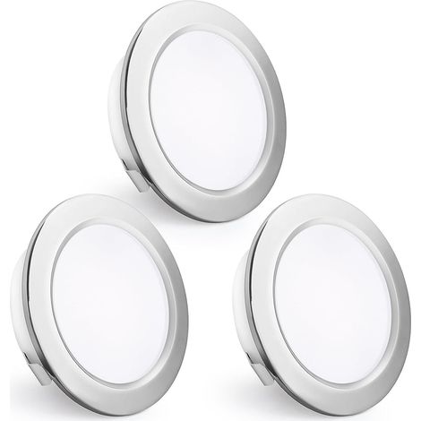 Spots LED Encastrables 230V, 4W 440LM Spots de Plafond 16mm Ultra-Plats 4000K Blanc Neutre Trou de Perçage 55-60mm pour Cuisine, Salon, Chambre, Blanc, Lot de 3 (1/5)