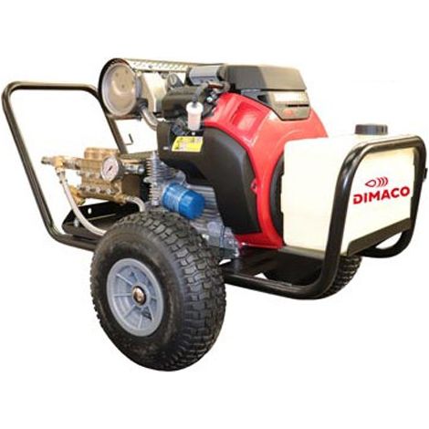 Nettoyeur haute pression thermique 900 l/h 500 bar – Moteur essence HONDA 24 CV – Démarrage électrique – Pompe radiale 3 pistons céramique – Dimaco
