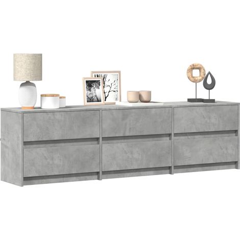 TV-Schrank mit LED-Beleuchtung Betongrau 180x34x50 cm