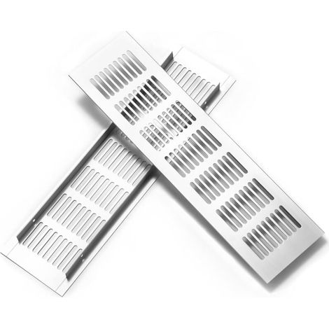 Rechteckiges Aluminium-Lüftungsgitter für Schränke und Zimmer, 30 x 8 cm, 2 Stück (1/4)