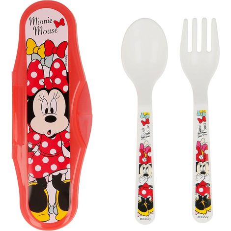 STOR Set posate 2 pezzi con box per bambina Disney Minnie Mouse Originale (1/4)