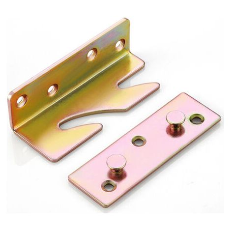 Supports de Lit Résistants - Lot de 8 Charnières et Connecteurs pour Rails de Lit (1/5)