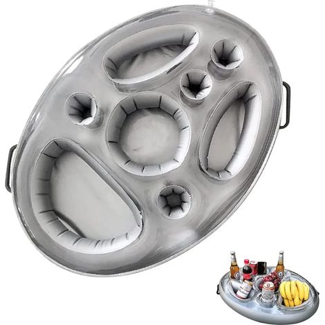 Porte-boissons gonflable, porte-bières flottant en PVC, plateau de piscine portable, plateau flottant pour fête à la piscine (1/5)
