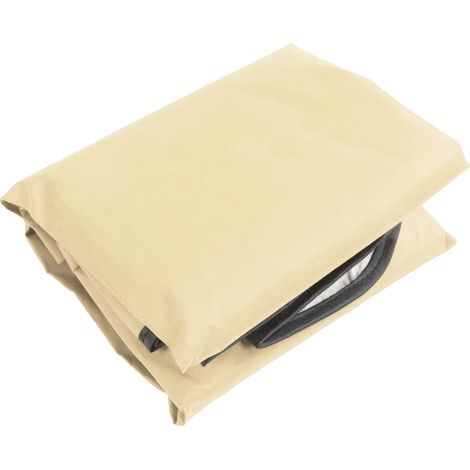 Auvent de balancelle en tissu Oxford 210D enduit argenté, imperméable et résistant aux UV, pour chaise de jardin ou terrasse, 142 x 120 x 18 cm, beige (1/5)
