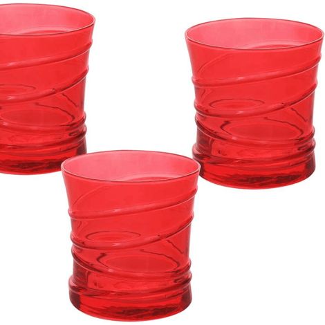 Set 3 bicchieri in vetro rosso 310 cc